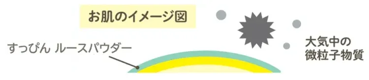 肌のイメージ図と微粒子