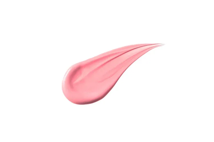 ピンク色の化粧品の塗り跡